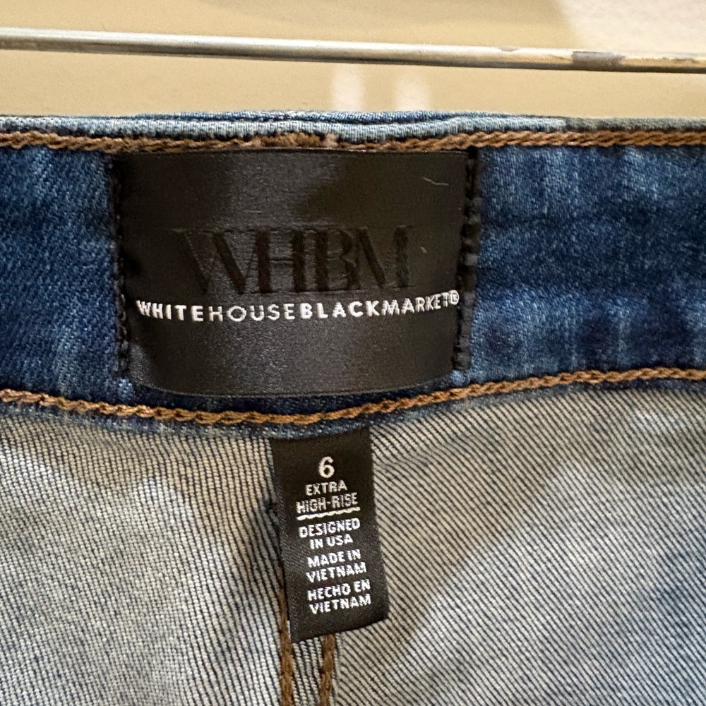White House black market extra high rise Blue Jeans trouser style euc size 6 - Picture 3 of 4